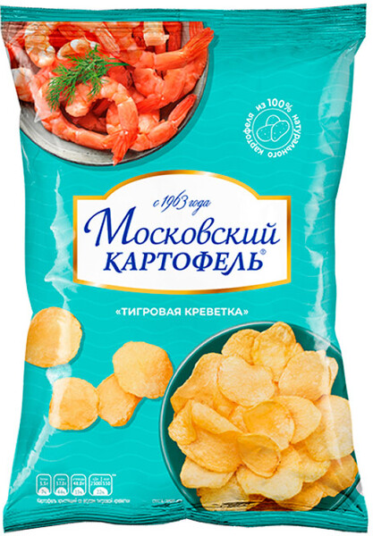 Чипсы Московский картофель Тигровая креветка, 0.06кг