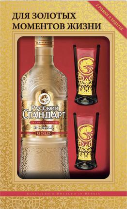 Горилка РУССКИЙ СТАНДАРТ Gold в подарочной упаковке, 0,7л