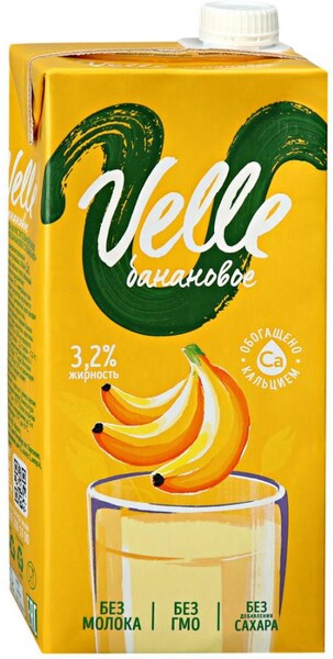 Напиток Velle растительный овсяный со вкусом Банана 1 л