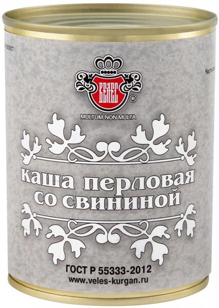 Каша Велес перловая со свининой 340 г