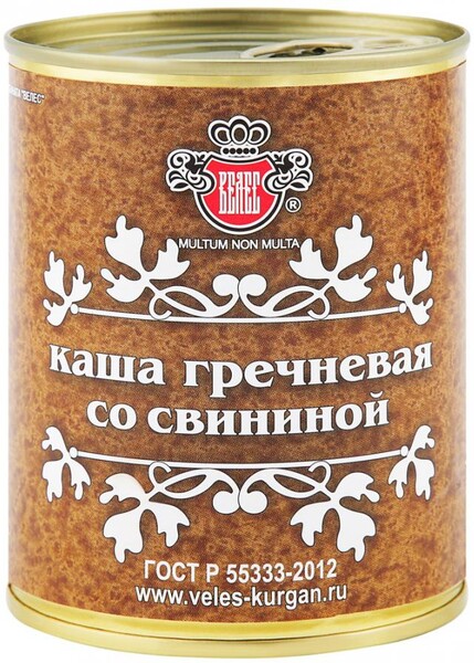 Каша Велес гречневая со свининой 340 г