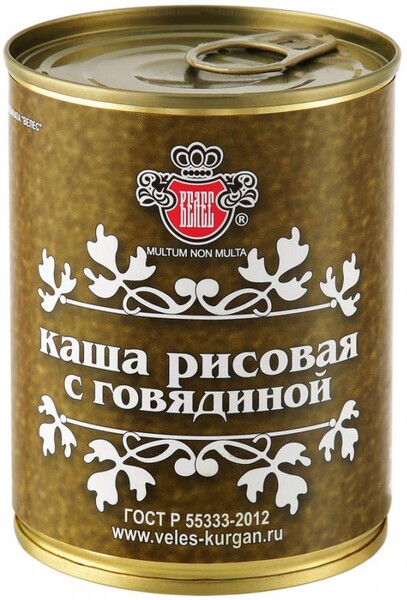 Каша Велес рисовая с говядиной 340 г