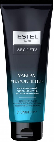 Бессульфатный гидро-шампунь ESTEL SECRETS УЛЬТРАУВЛАЖНЕНИЕ для ослабленных волос , 0.25л