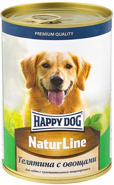 Корм влажный Happy Dog Телятина с овощами для собак 410 г