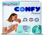 Подгузники детские CONFY Premium Mini, размер 2 (3-6 кг), Mega упаковка (160 шт.)