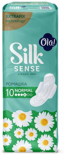 Прокладки впитывающие Ola! Silk Sense Classic Wings нормал аромат Ромашка 4 капли 10 штук