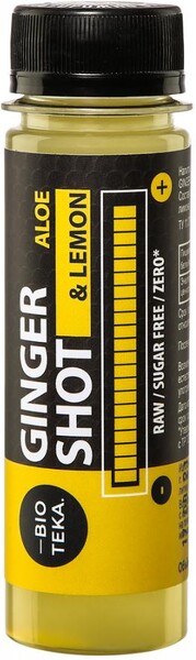 Напиток Bioteka Ginger Shot безалкогольный растительный витаминизированный с лимоном 60 мл