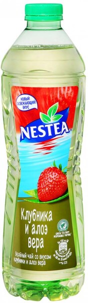 Напиток Nestea холодный зеленый чай, клубника и алоэ вера, 1,5 л