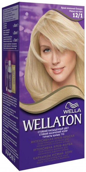 Крем-краска для волос Wella Wellaton Интенсивная 12.1 яркий пепельный блондин 110 мл
