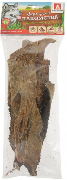 Лакомство для собак Зоогурман Фермерские Лакомства Рубец говяжий темный 150г