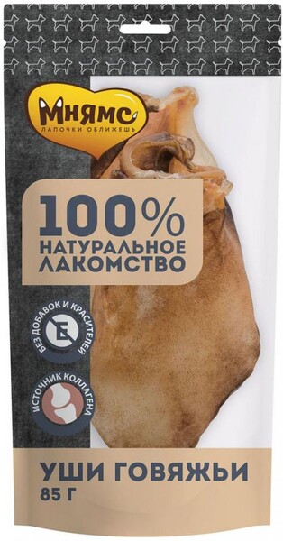 Лакомство для собак Мнямс уши говяжьи 85г