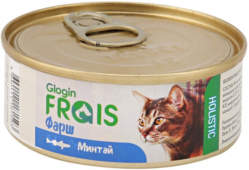 Корм влажный Frais Holistic cat фарш минтая для кошек 100 г
