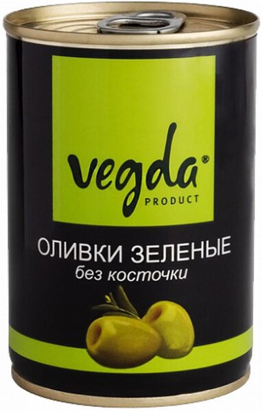 Оливки Vegda product зеленые без косточки, 300 мл