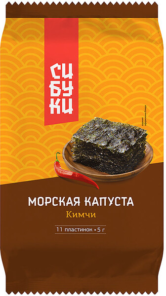 Капуста Сибуки морская сушеная Кимчи 11 пластинок, 5г