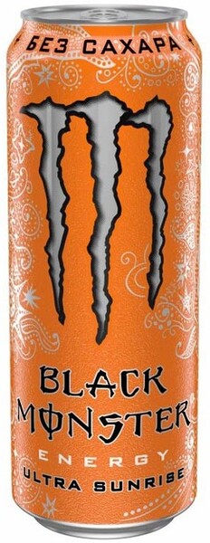 Напиток энергетический BLACK MONSTER Energy Ultra Sunrise сильногазированный, 0.449л Россия, 0.449 L