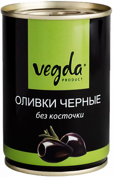 Оливки Vegda product черные без косточки 300 мл