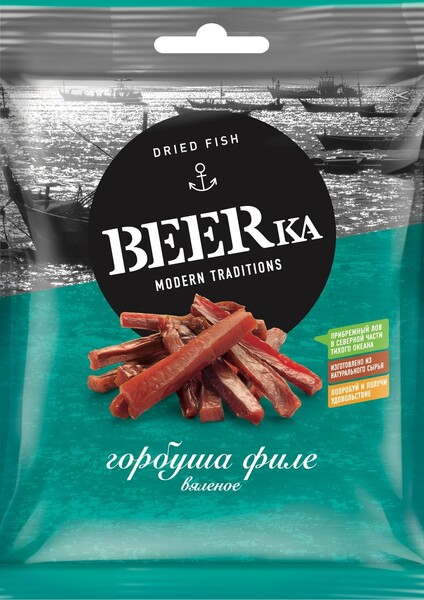 Рыбка сушеная Beerka Филе горбуши 25 гр КДВ