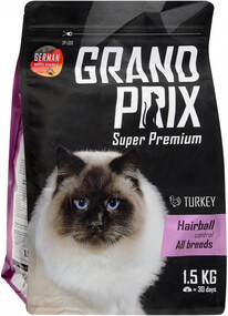 Корм сухой Grand Prix Hairball Control индейка для выведения шерсти из желудка для кошек 1.5 кг