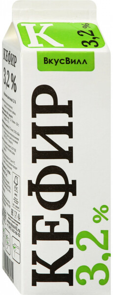 Кисломолочный продукт ВкусВилл кефир 3 ,2%, 1000 г