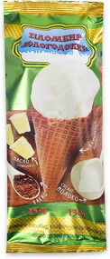 Мороженое Вологодский пломбир Пломбир в вафельном сахарном рожке 130 г