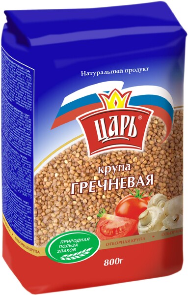 Крупа Гречневая Царь, 800гр., пластиковый пакет