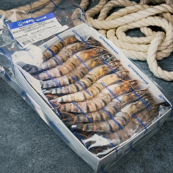 Креветки Моремания черные тигровые 16*20 1кг