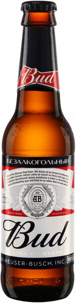 Пивной напиток Bud (Бад) пастеризованный безалкогольный 0.5% (стекло) 0.33 л