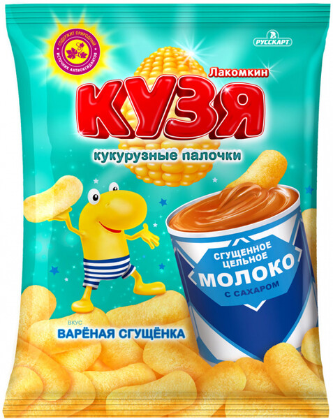 Кукурузные палочки Кузя Лакомкин с вареной сгущенкой 100 г