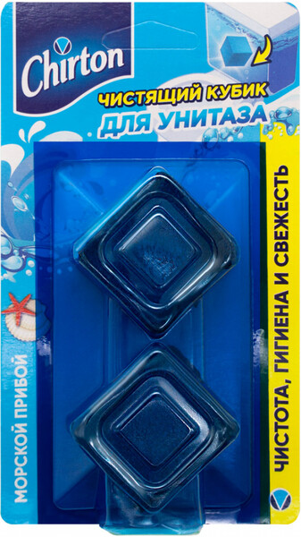 Чистящий кубик для унитаза Чиртон Морской прибой 2х50гр