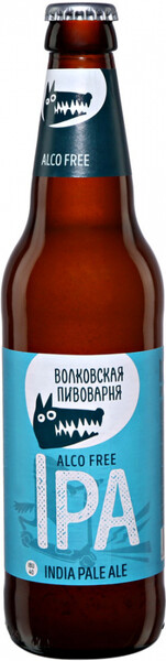 Пиво Волковская Пивоварня Alco Free IPA безалкогольное светлое пастеризованное нефильтрованное осветлённое 0.45 л