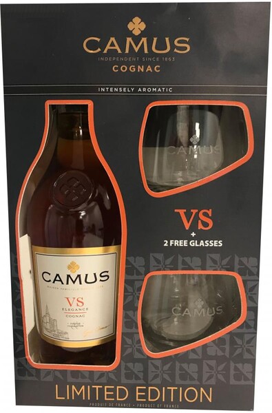 Коньяк Camus Eleganсe VS 0,7 л в подарочной упаковке + 2 стакана