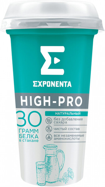 Напиток кисломолочный Exponenta High-Pro натуральный 0%, 250 г