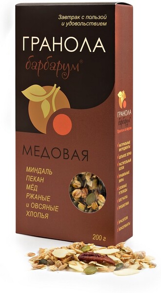Гранола медовая Барбарум, 200 г.