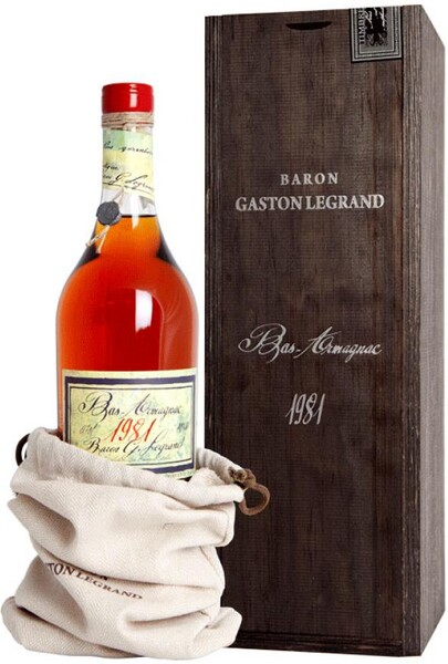 Арманьяк «Baron G. Legrand 1981 Bas Armagnac» в деревянной подарочной упаковке, 0.7 л