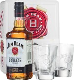 Виски JIM BEAM зерновой бурбон 40%, п/у + 2 стакана, 0.7л США, 0.7 L