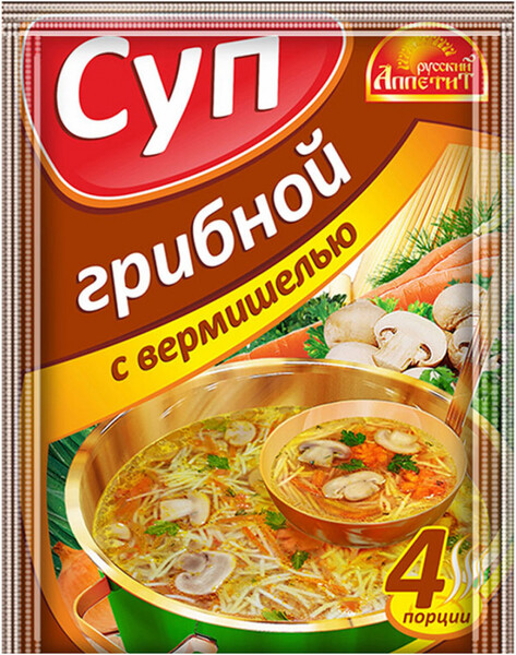 Суп гибной Русский аппетит с вермишелью 60 г