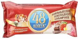 Мороженое 48 копеек пломбир ваниль шоколад клубника, 420мл