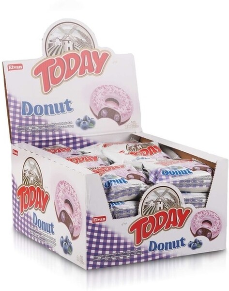 Today Donut Cake With Blueberry / Донат кекс в глазури с черничной начинкой 50 гр