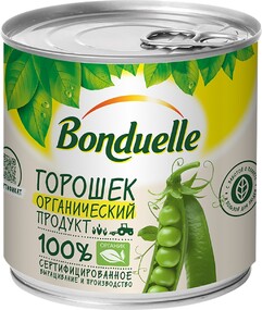 Горошек зеленый BONDUELLE Органик Россия, 400 г