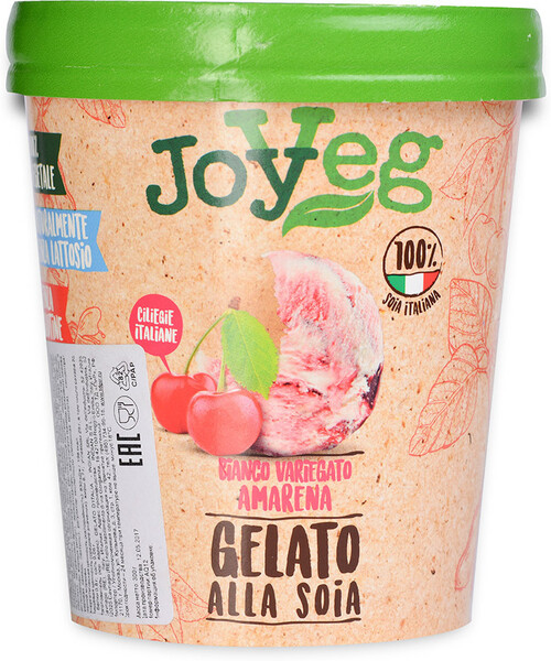 Десерт JoyVeg Мороженое соевое Вишневое  300г ведерко Италия