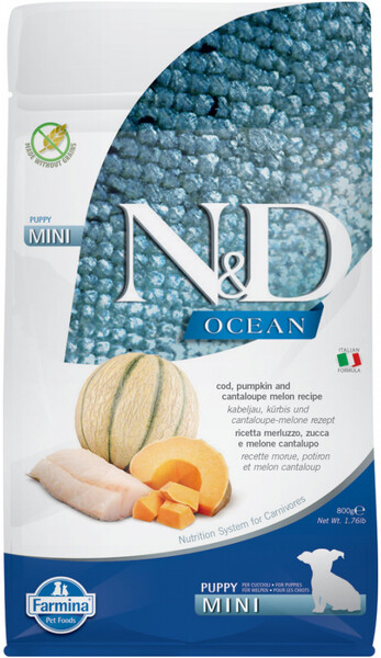 Корм сухой Farmina N&D Dog Ocean с треской тыквой и дыней для щенков мелких пород 0.8 кг