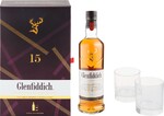 Виски Glenfiddich 15 лет 0,7 л в подарочной упаковке + 2 стакана