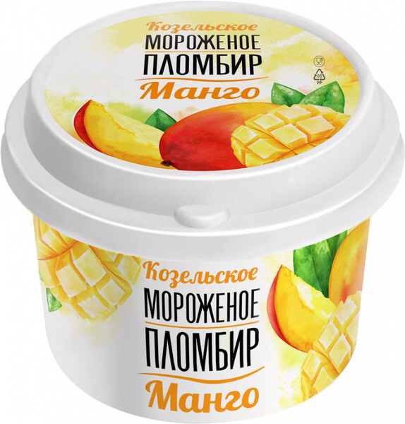 Мороженое Козельское Манго пломбир в стаканчике 13.5% 150 г