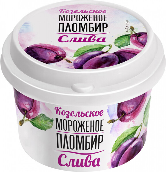 Мороженое Козельское Слива пломбир в стаканчике 13.5% 150 г