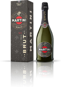Вино игристое MARTINI Brut белое брют, подарочная/у, 0.75л Италия, 0.75 L