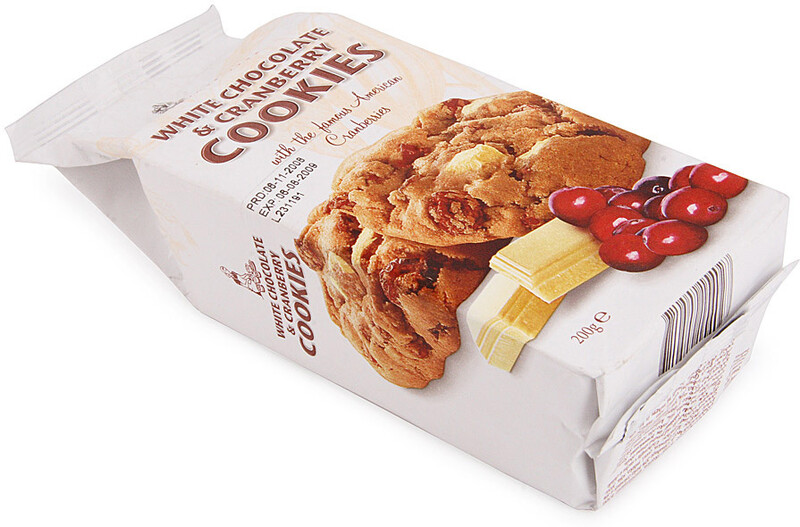 Печенье Merba с клюквой и белым шоколадом, 200г