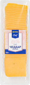 Сыр полутвердый Metro Chef Чеддар красный 50% бзмж 1 кг