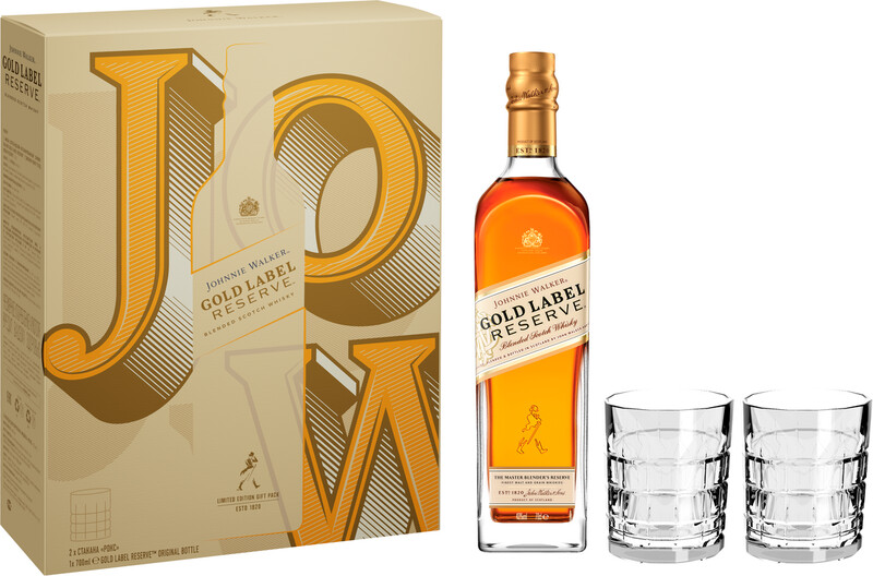 Виски Johnnie Walker Gold Label Reserve + 2 бокала, 0.7 л