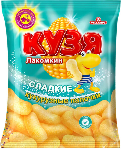 Кукурузные палочки Кузя Лакомкин с сахарной пудрой 100 г