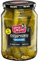 Огурчики Фрау Марта маринованные, 680 гр., стекло